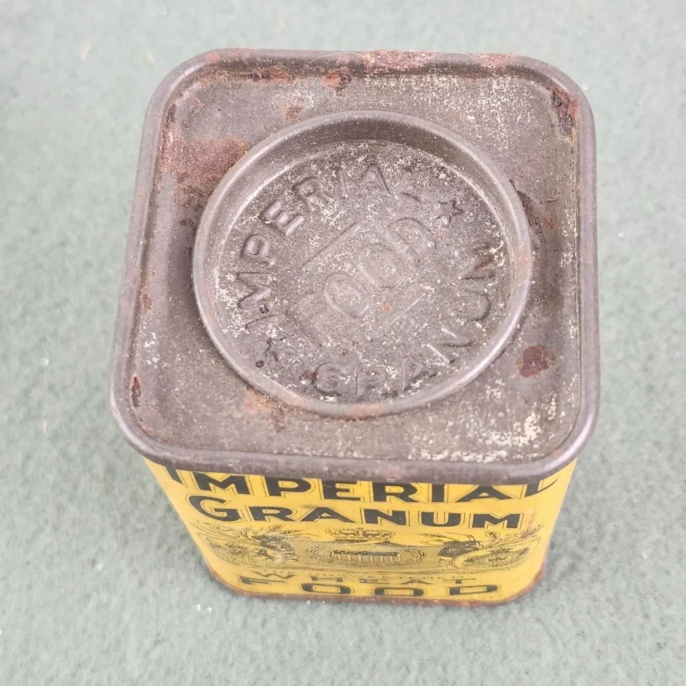 Antique IMPERIAL GRANUM Tin & Paper Label Nutritional Supplement Quack‎ Medicine